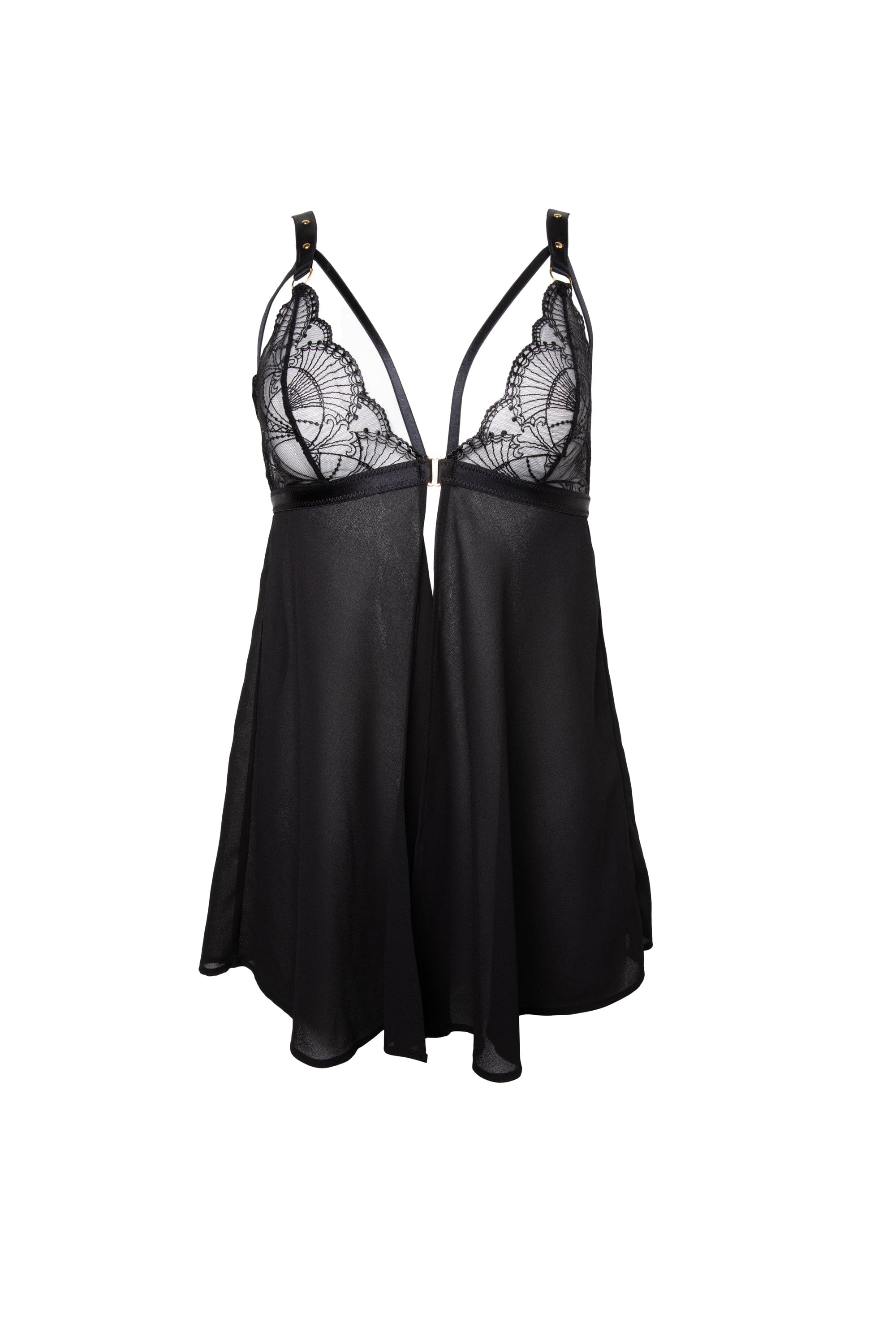 Pippa Black Deco Embroidered Caged Babydoll - Image 4