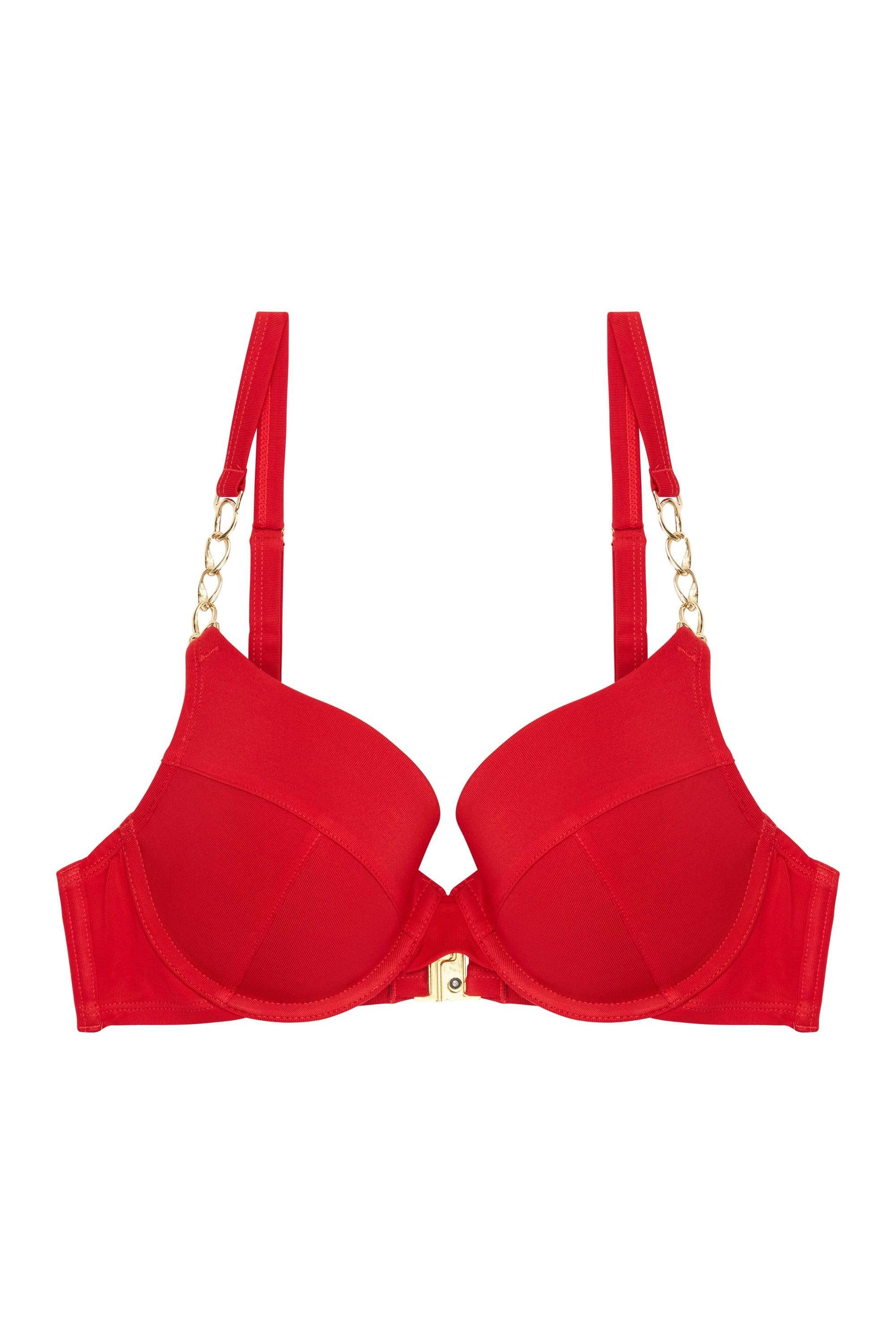 Wolf & Whistle Red chain push up bikini top - Image 3