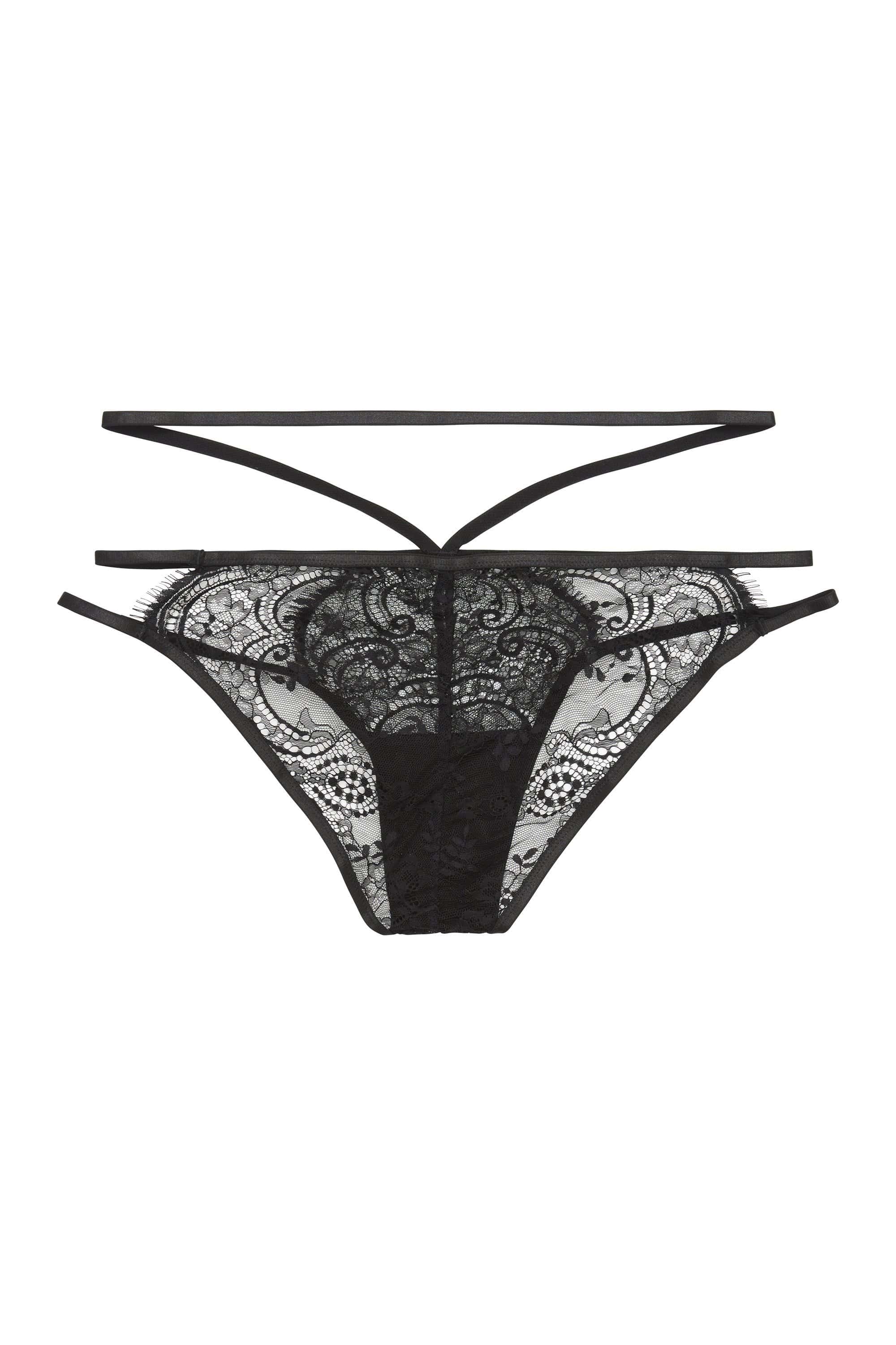 Tanja black lace strappy brief - Image 2