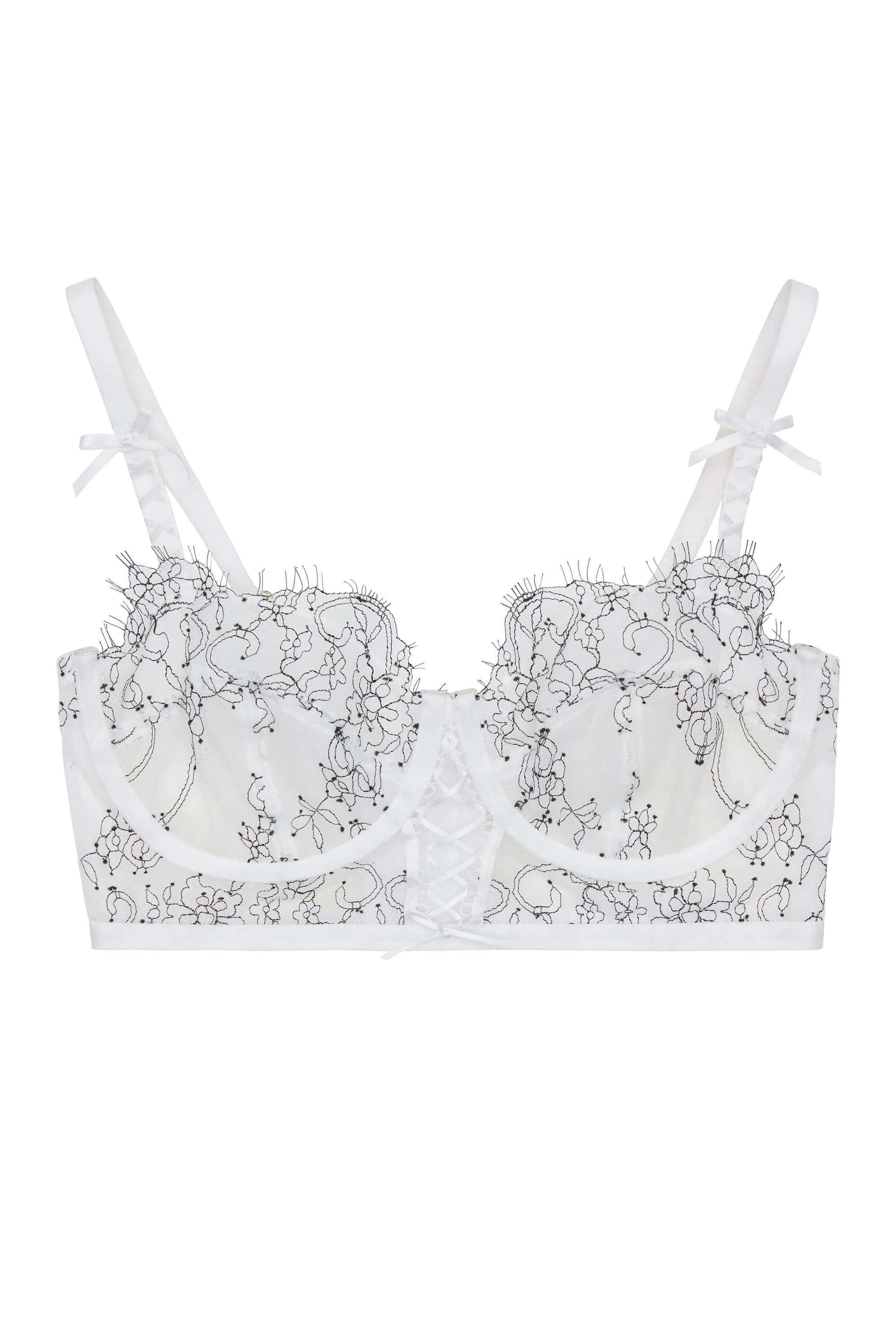 WW x Charlotte McKinney Brooke White Chord Longline Bra B - F - Image 4