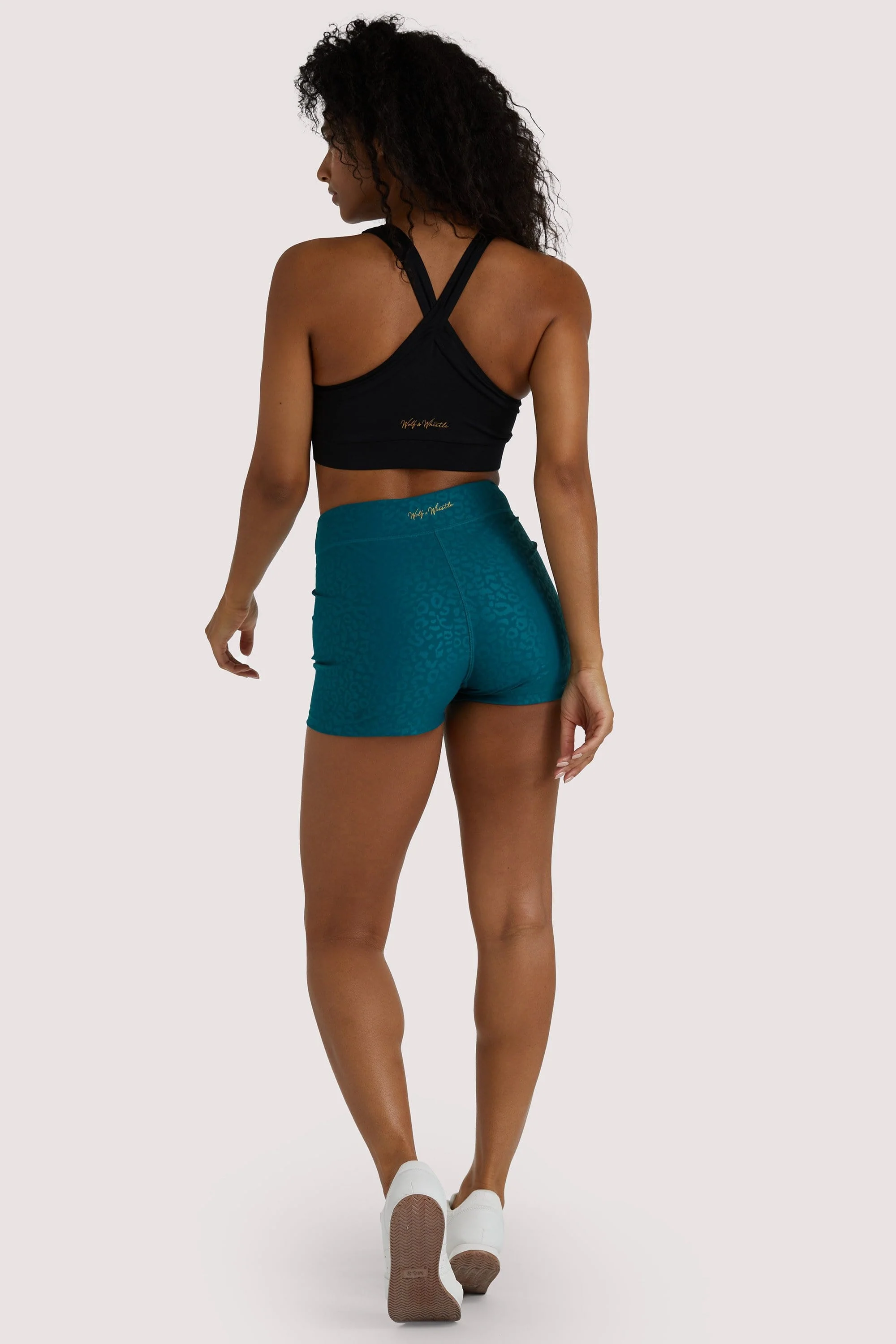 Teal Wet Look Shorts - Image 2