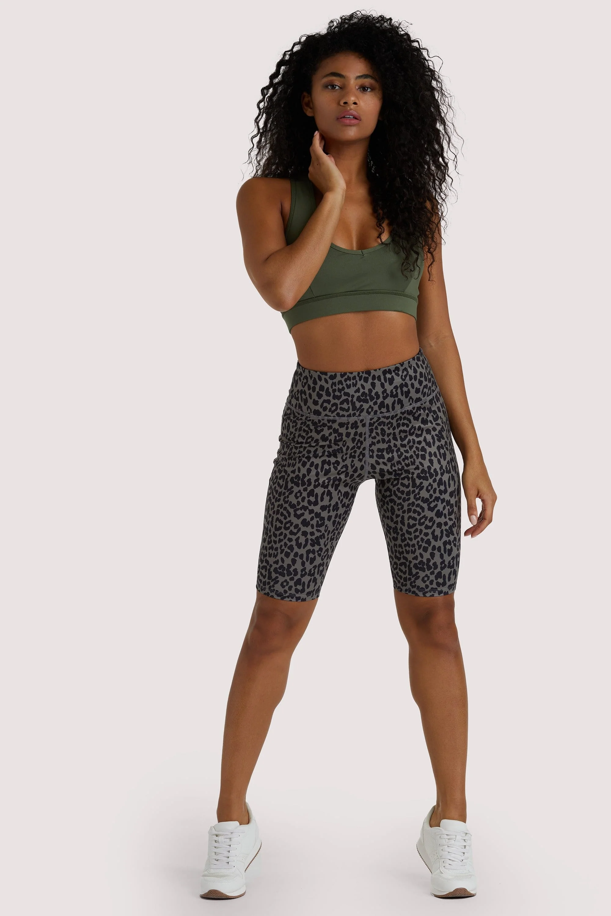 Eco Dusty Olive Leopard Shorts - Image 2