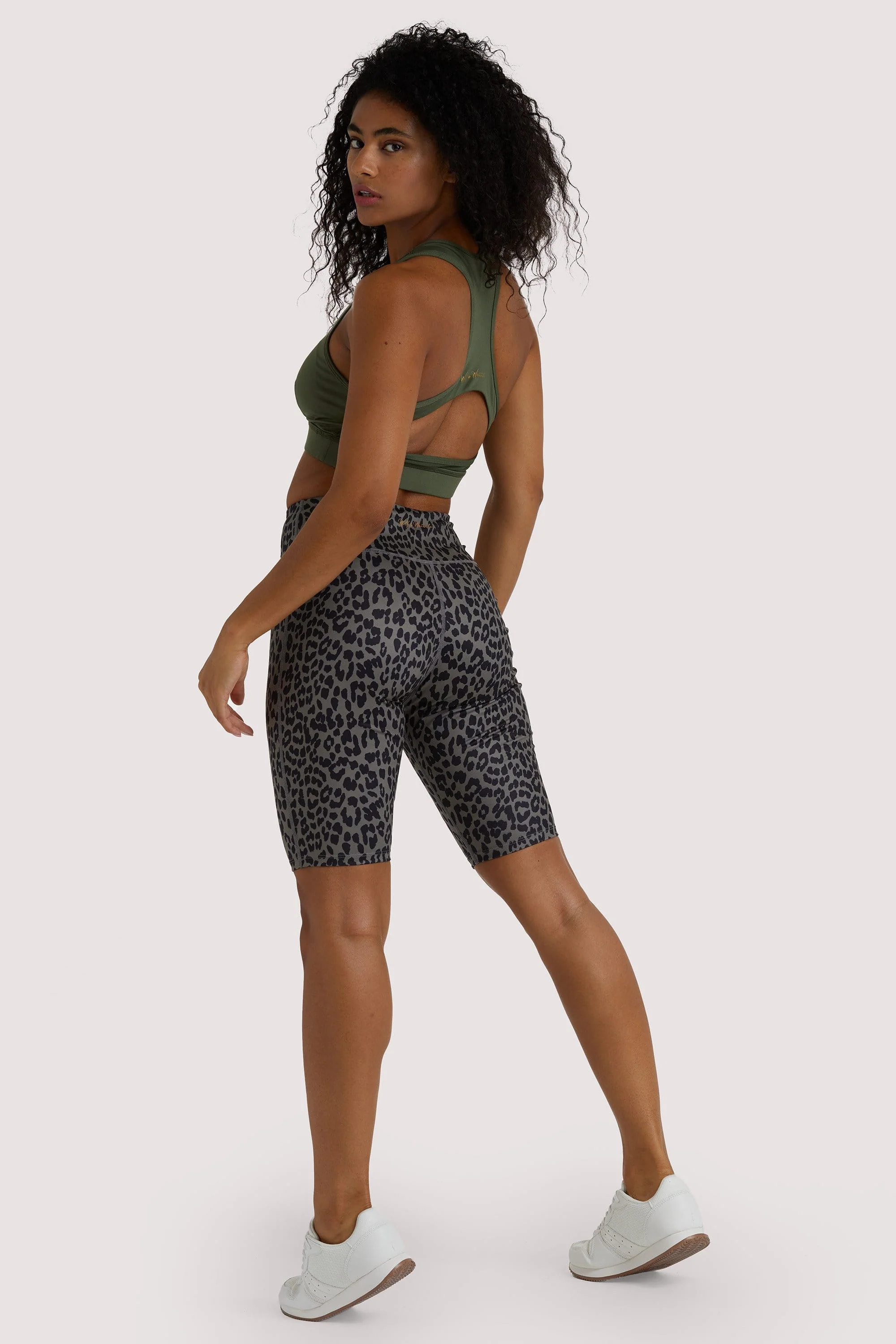 Eco Dusty Olive Leopard Shorts - Image 3
