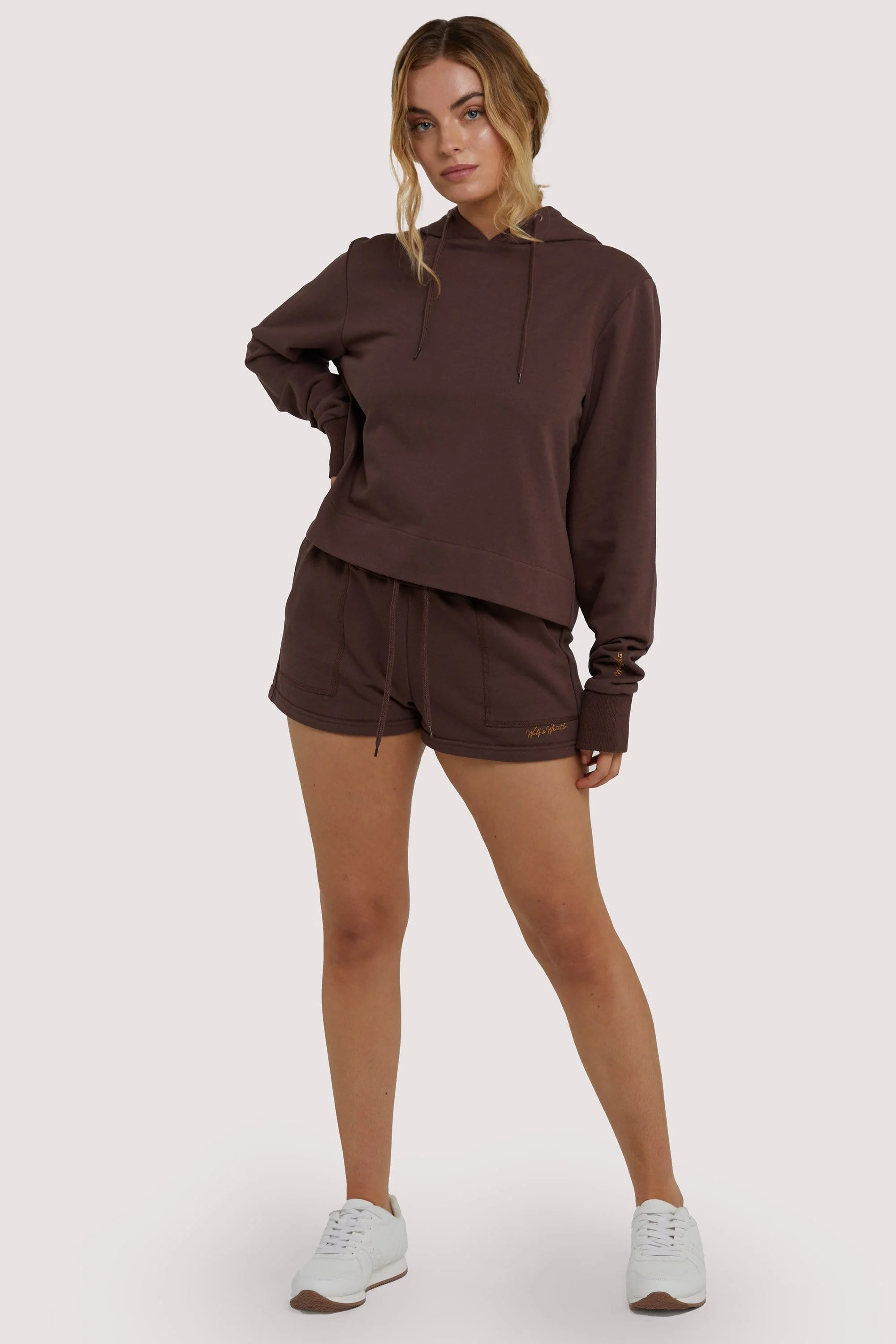 Brown Tie Waist Shorts - Image 3
