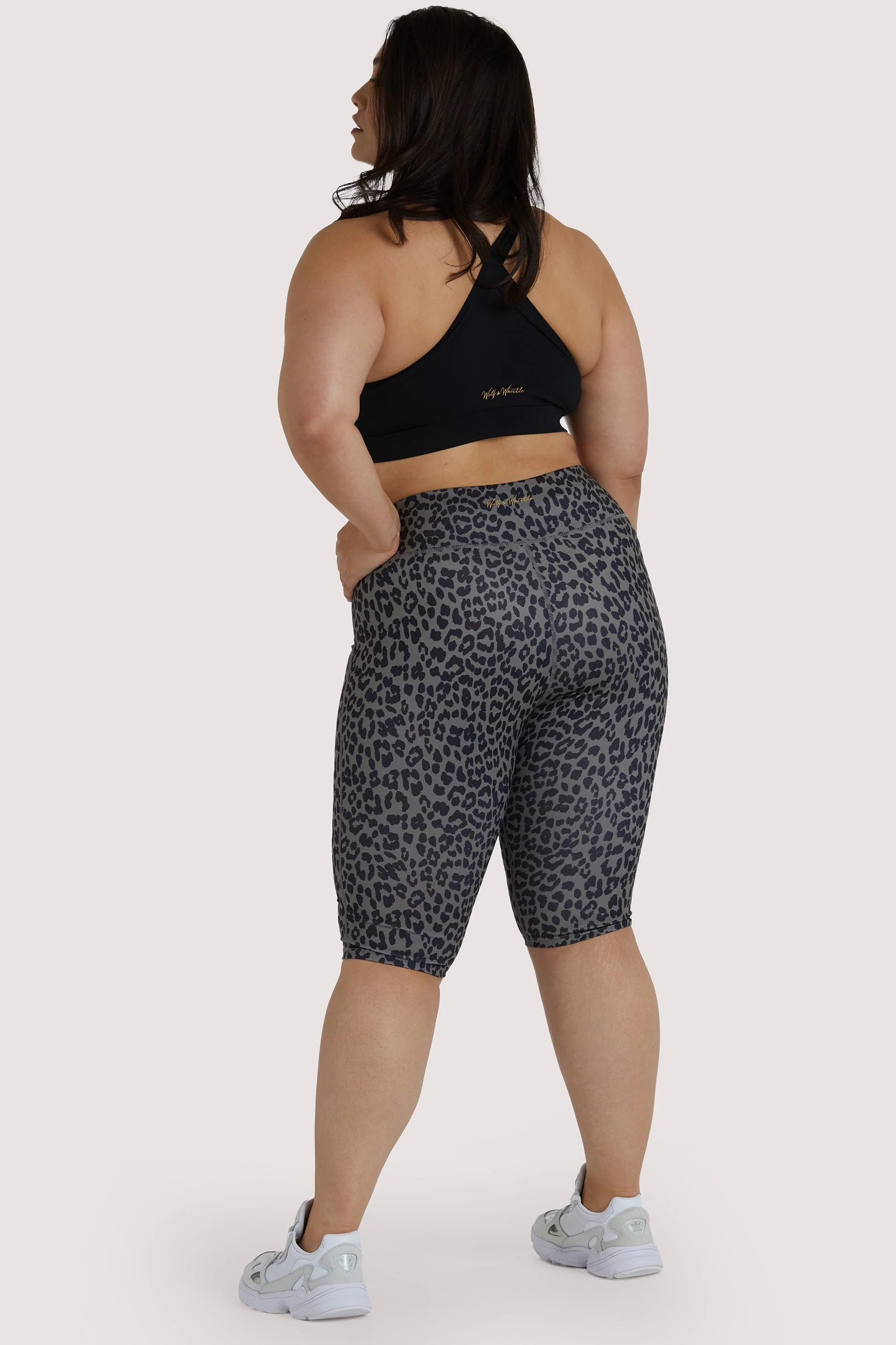 Eco Dusty Olive Leopard Curve Shorts - Image 3