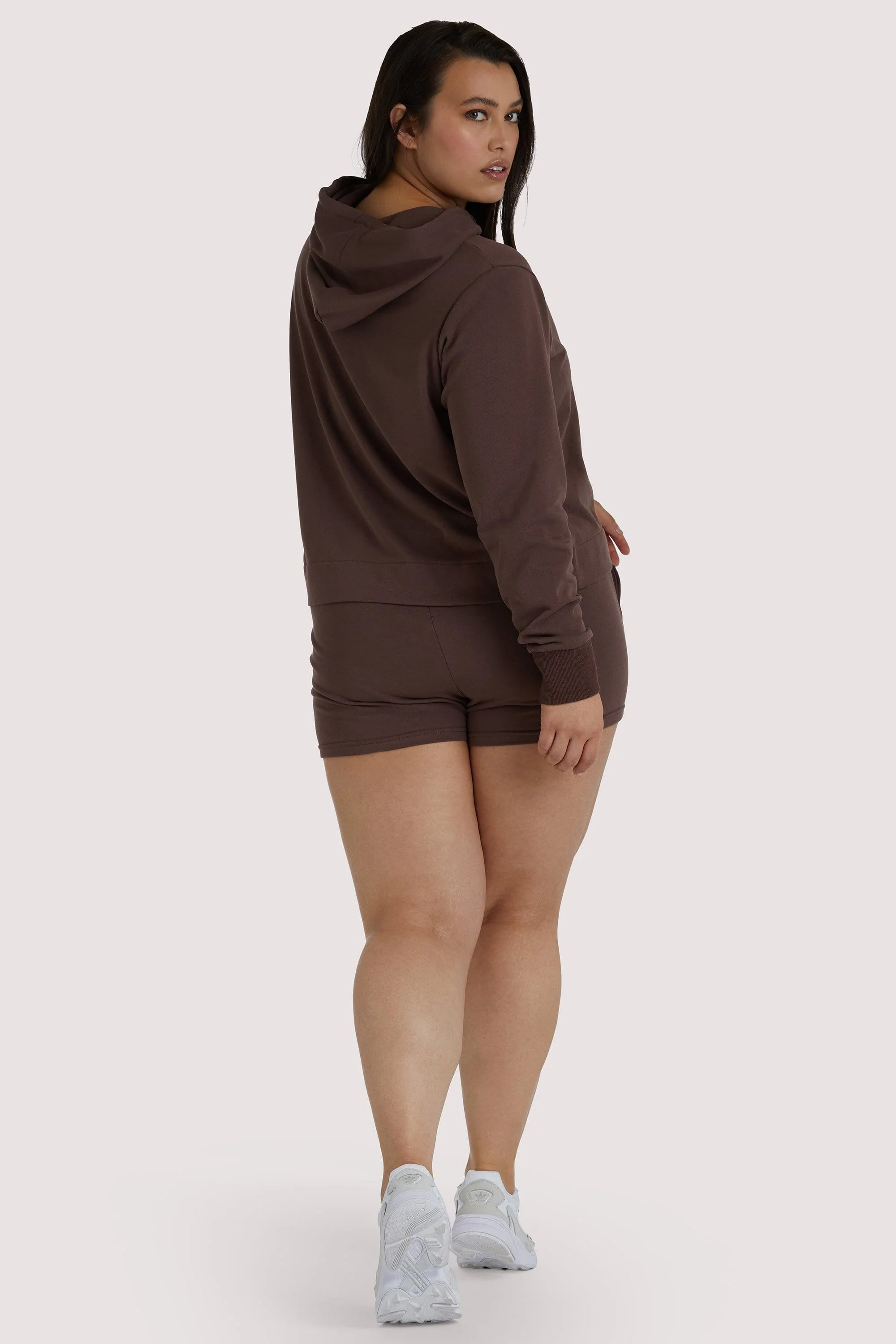 Brown Tie Waist Curve Shorts - Image 3