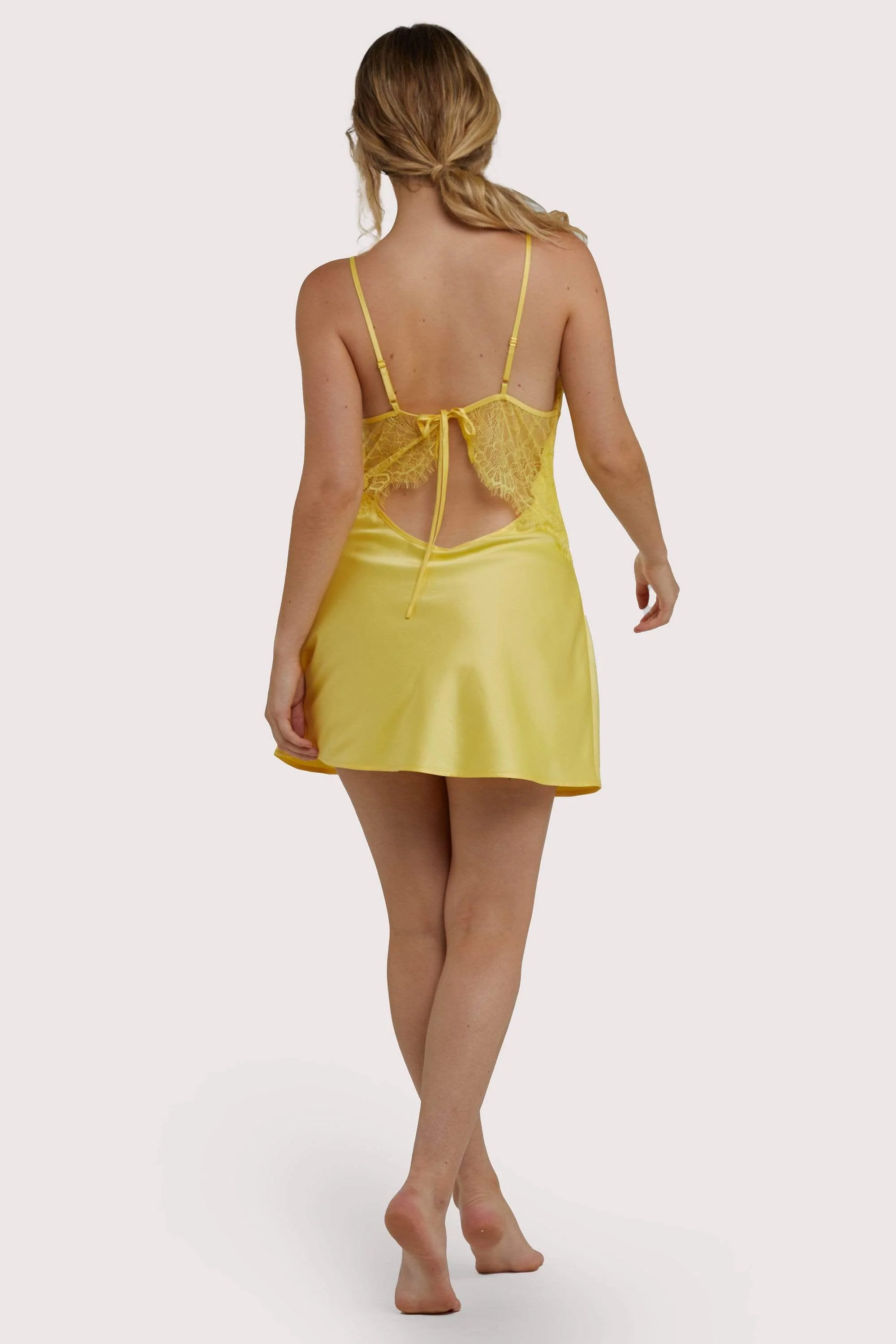 Helena Yellow Slip Dress - Image 3