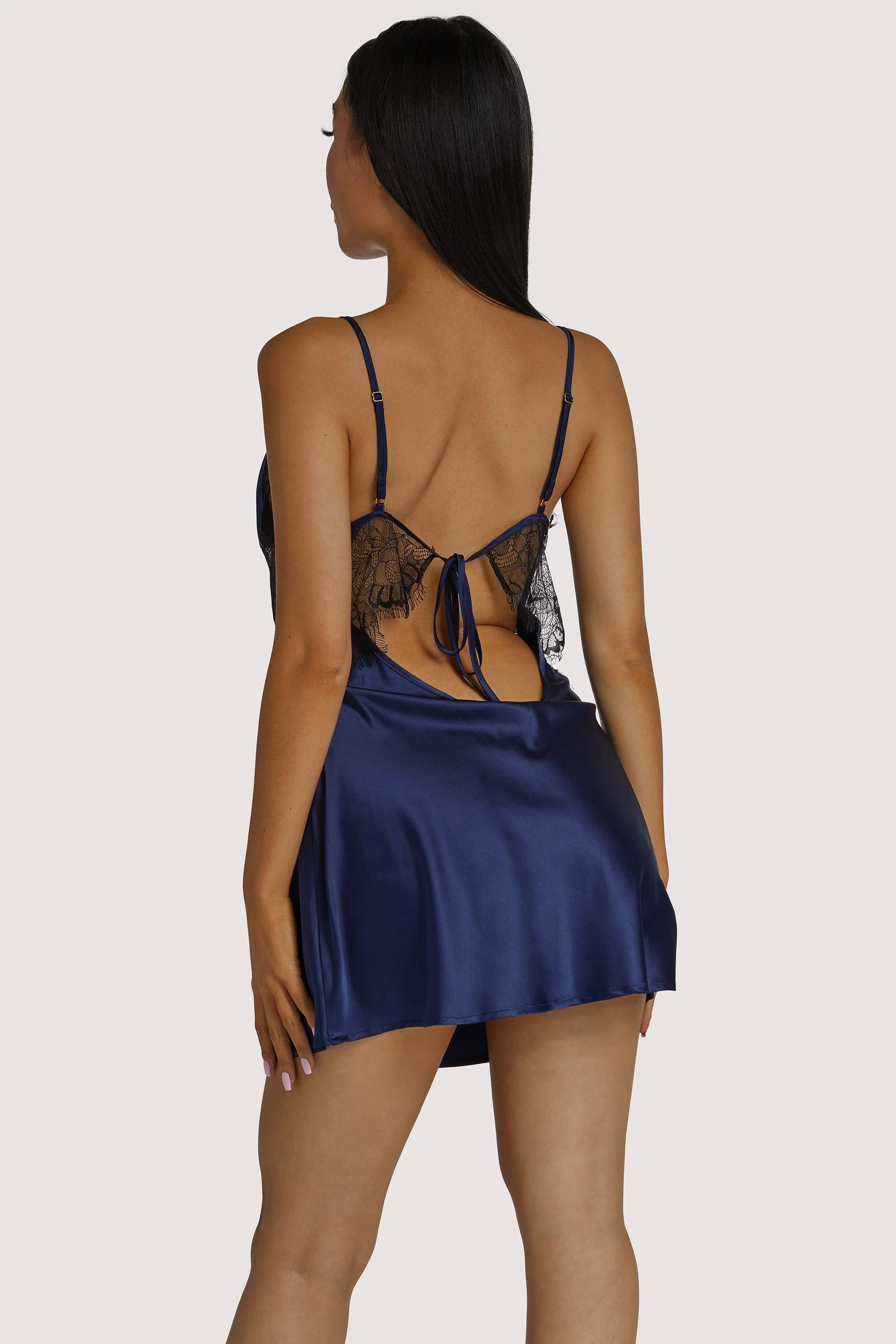Helena Navy Slip Dress - Image 3