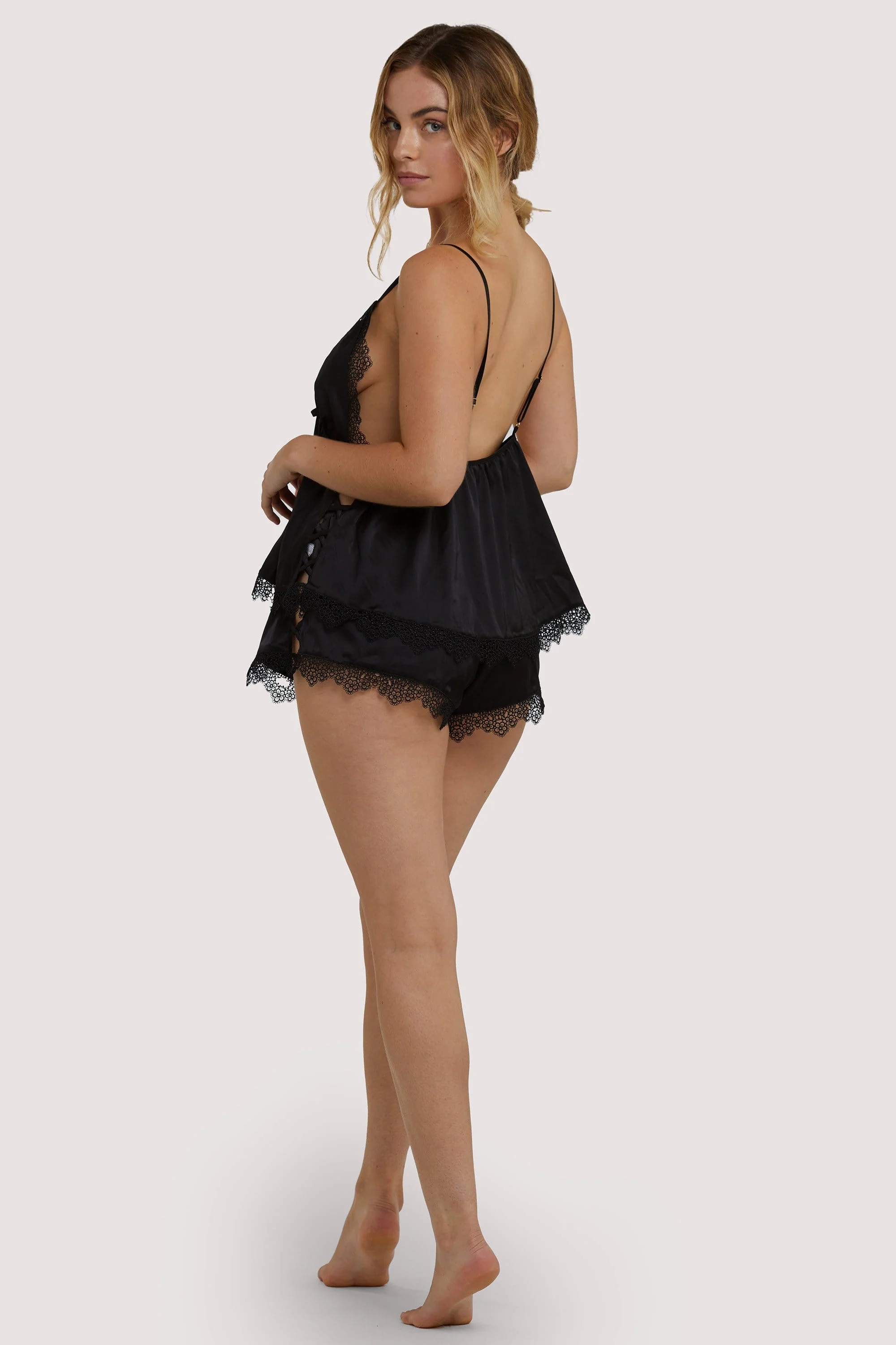 Tinley Black Criss Cross Cami & short - Image 2