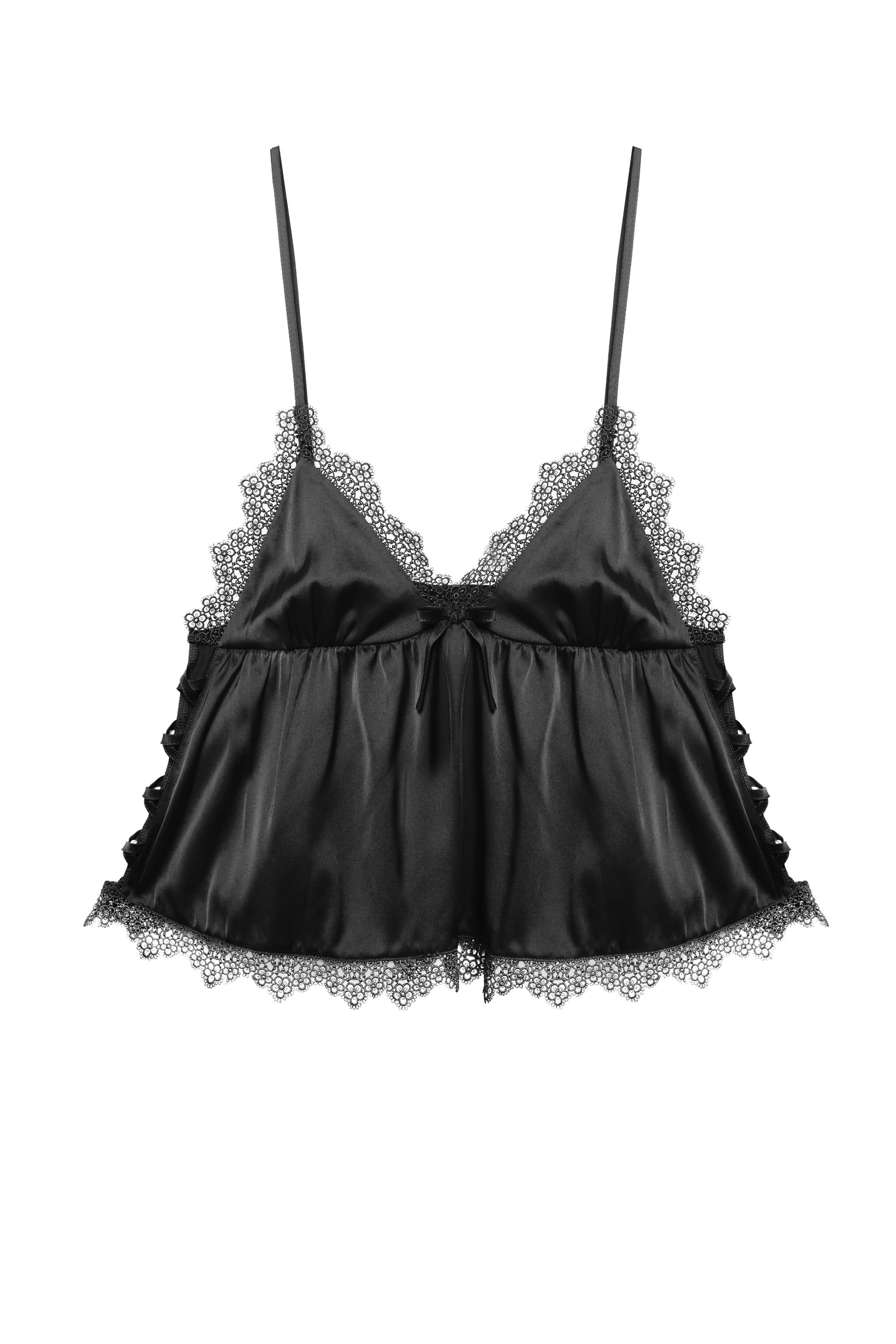 Tinley Black Criss Cross Cami & short - Image 3
