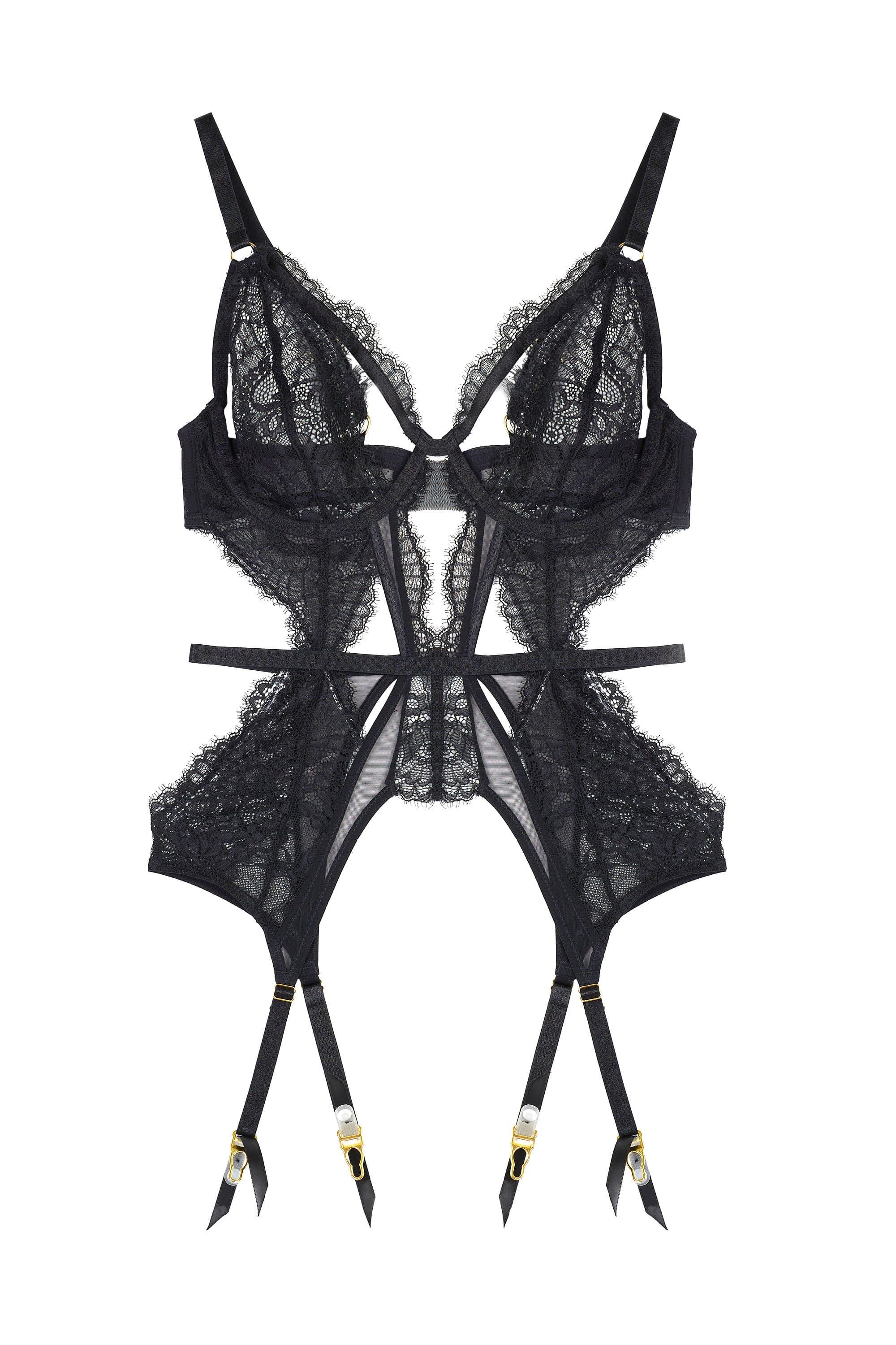Ember Black Lace & Mesh Basque - Image 4