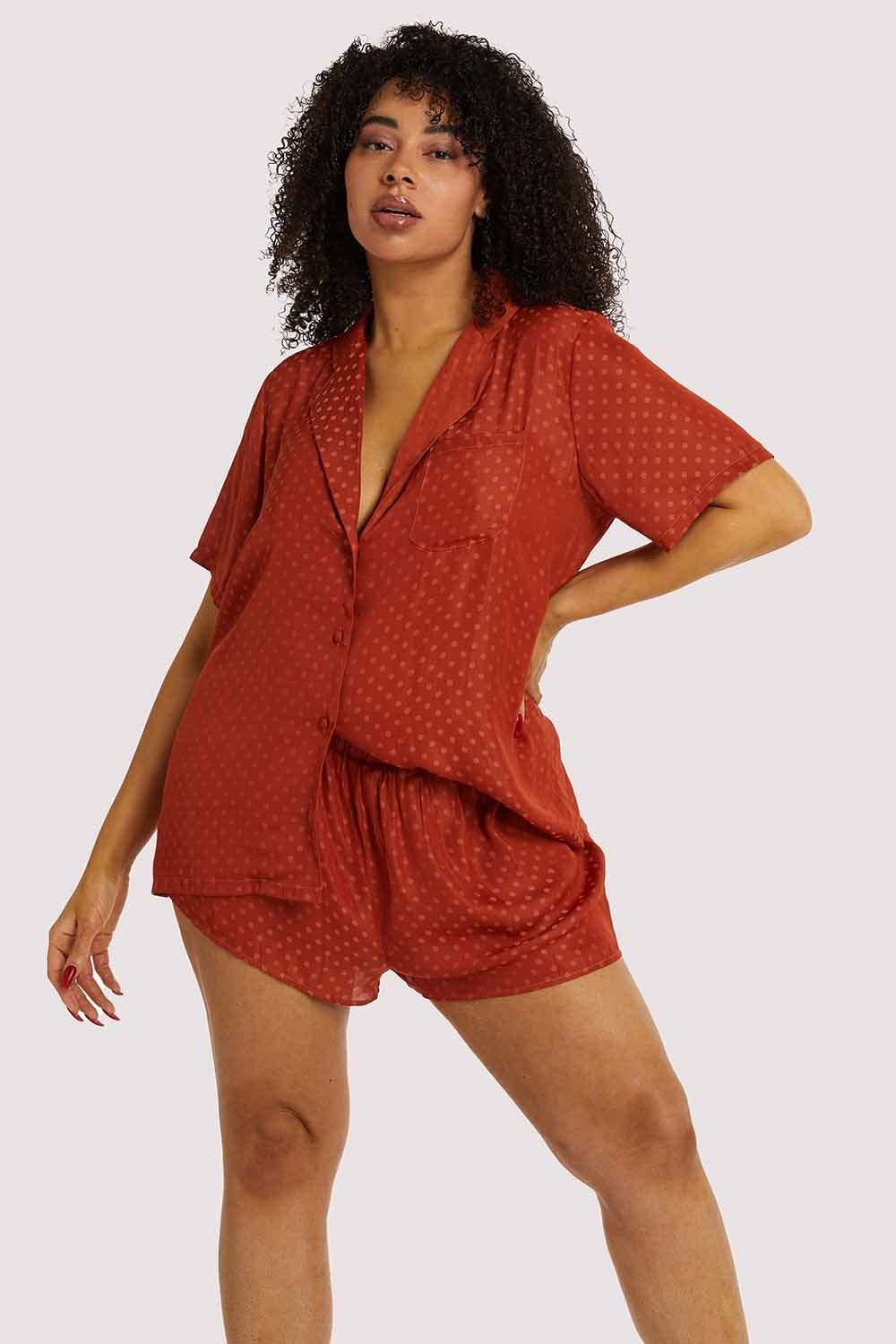 Rust Spot Satin Pyjama Set - Image 2