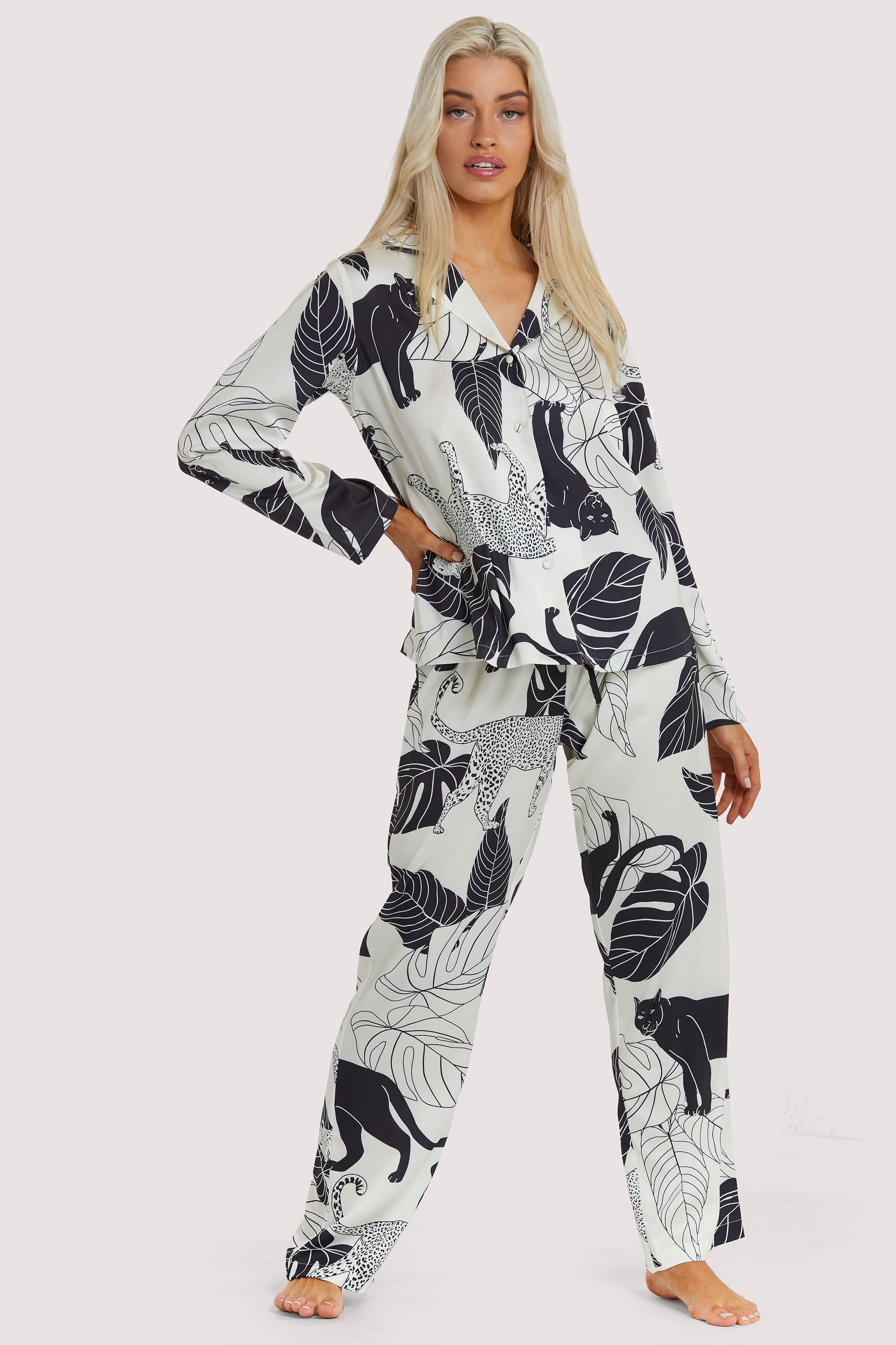 Panther Print Satin Pyjama Set - Image 3