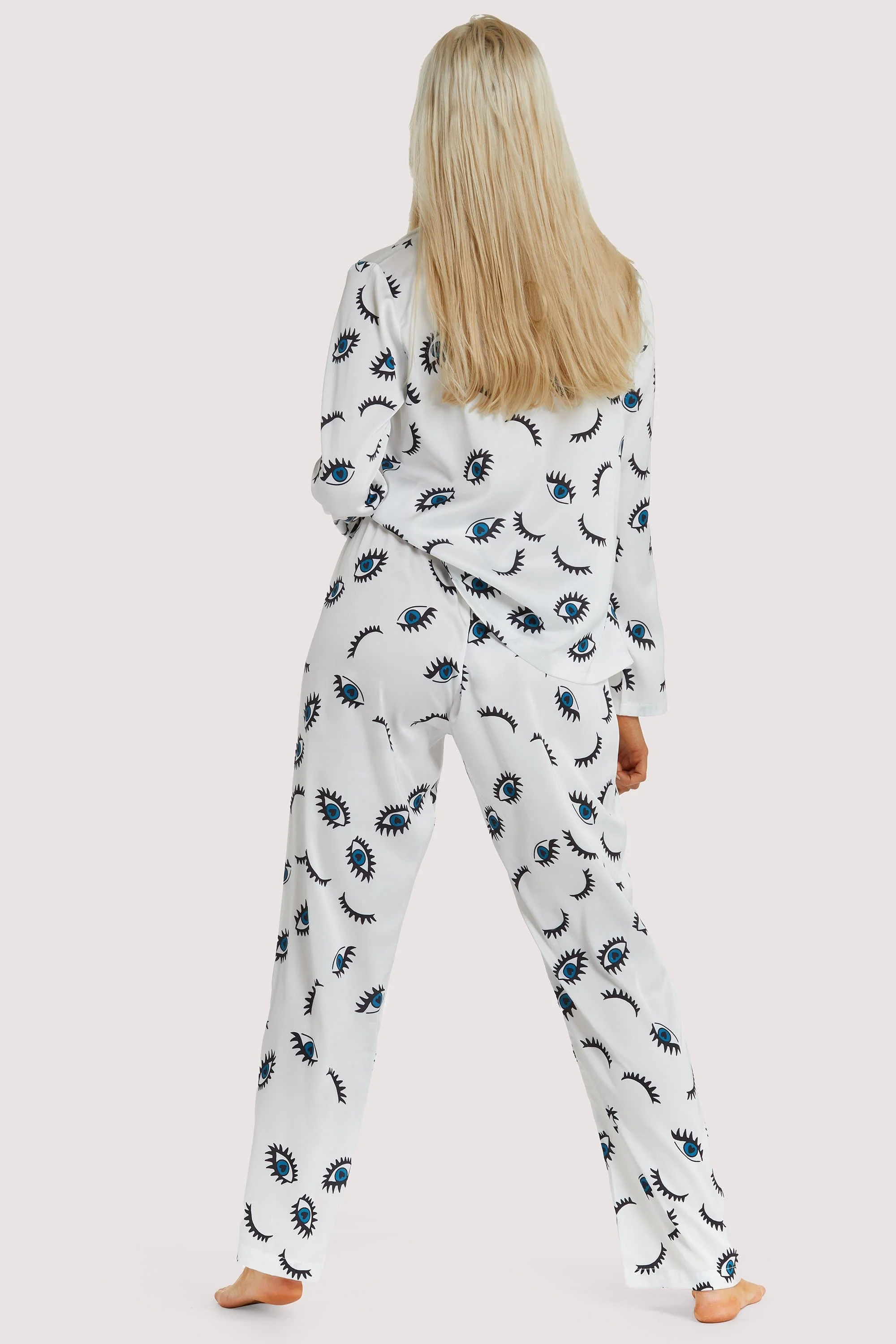 Winking Eye Print Satin Pyjama Set - Image 4