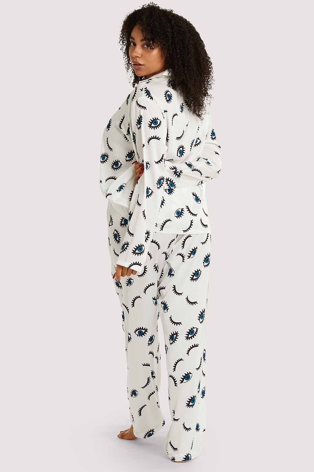 Winking Eye Print Satin Pyjama Set - Image 6