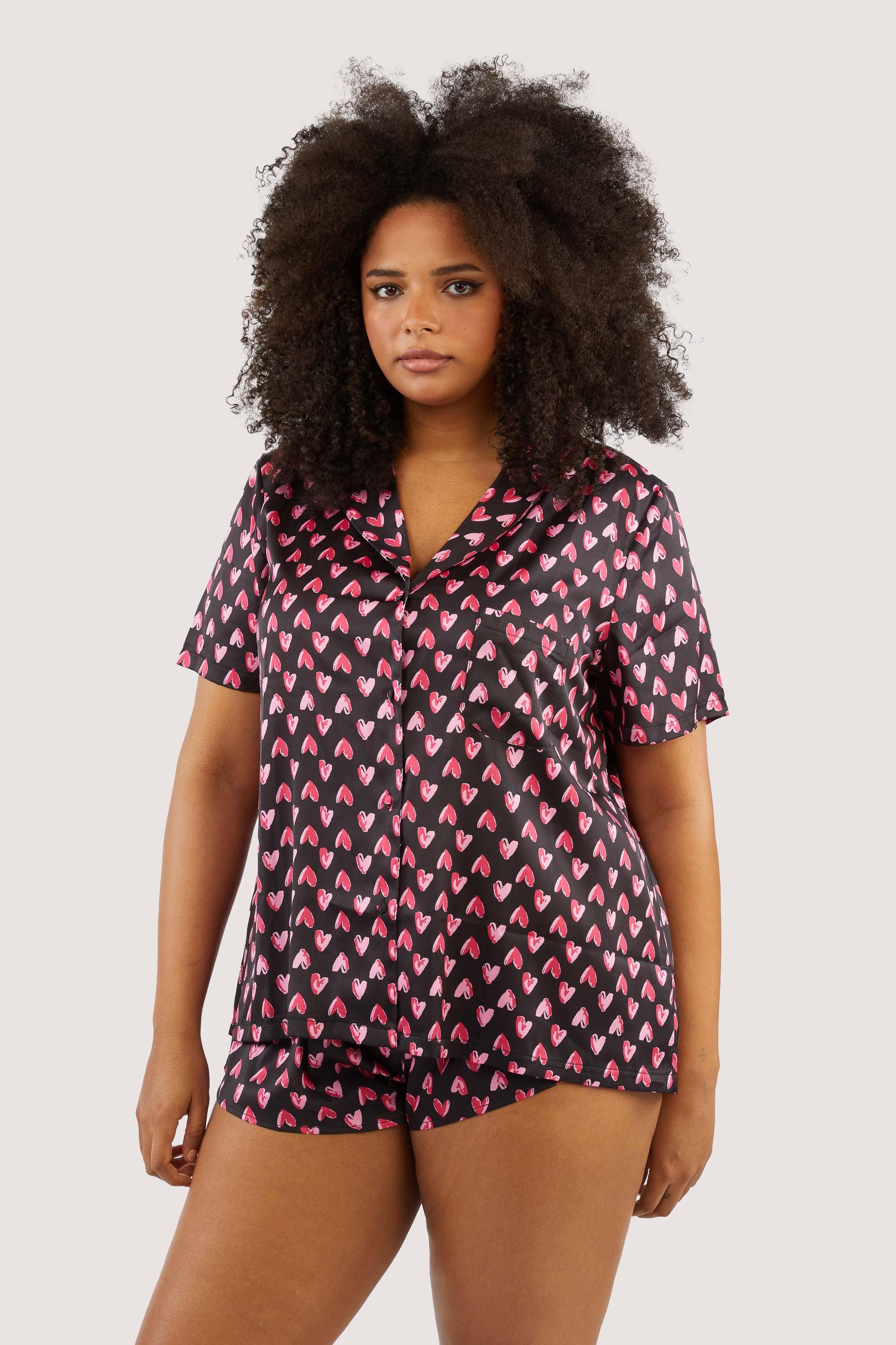 Heart Print Satin Pyjama Set - Image 4
