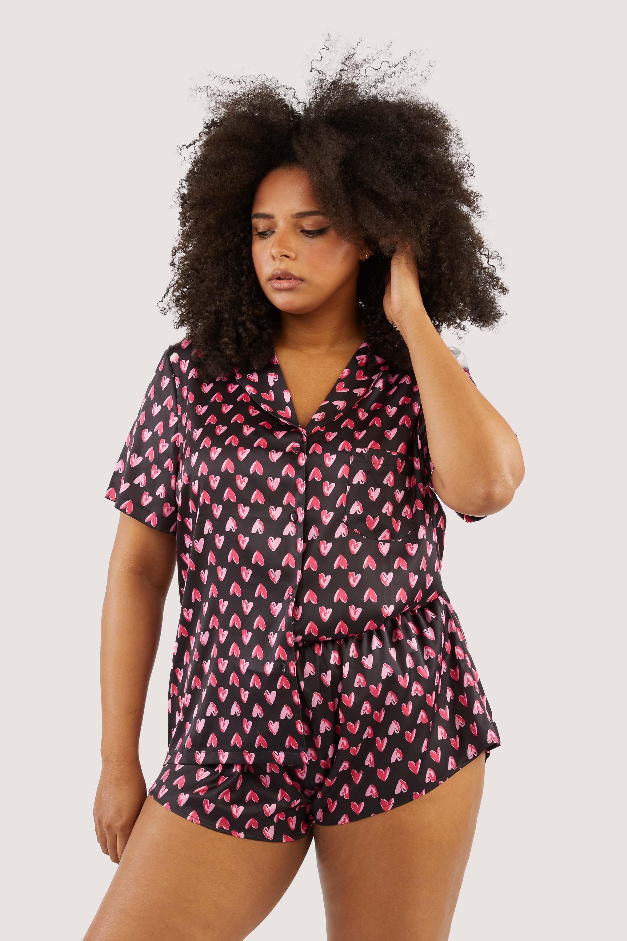 Heart Print Satin Pyjama Set - Image 6