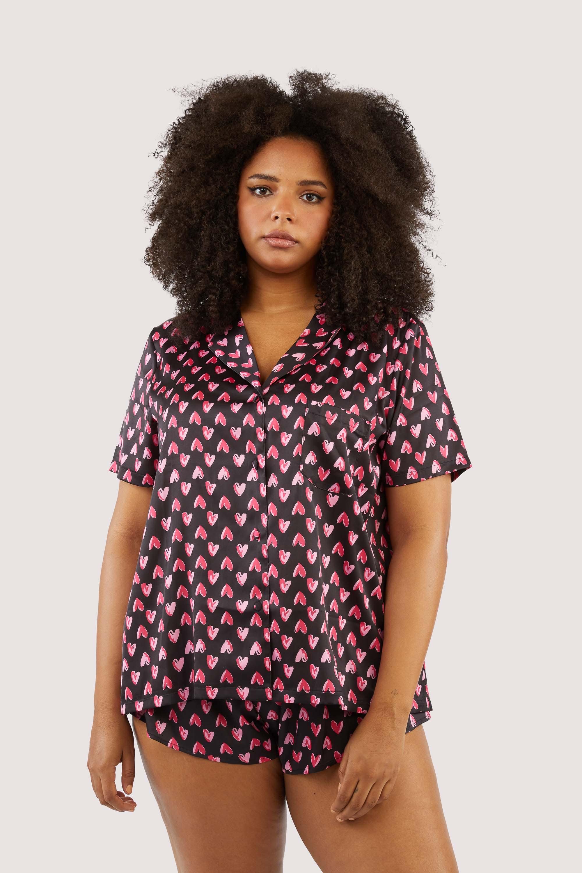 Heart Print Satin Pyjama Set - Image 7