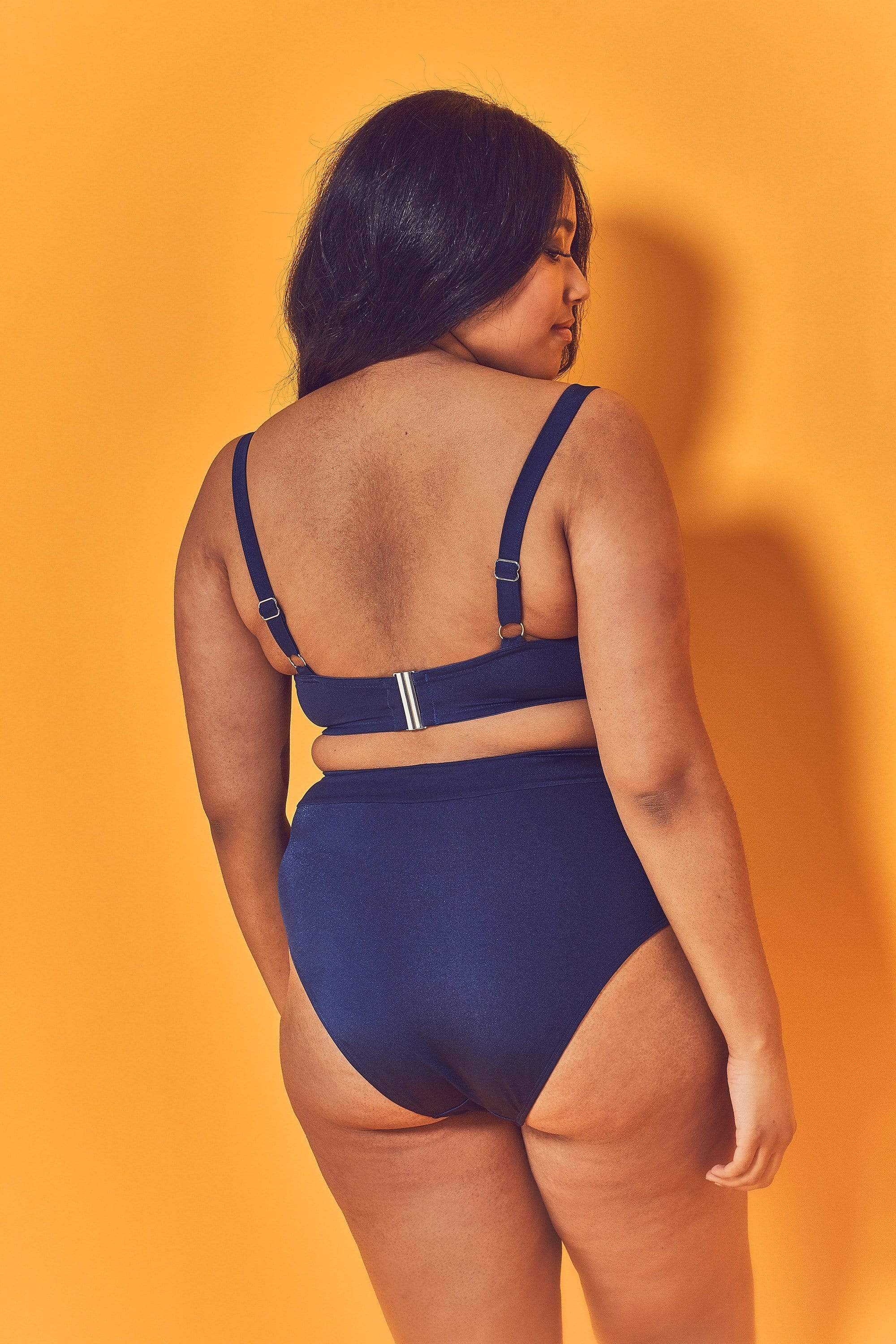 Wolf & Whistle Navy Underwired Bikini Top Curve - Image 3