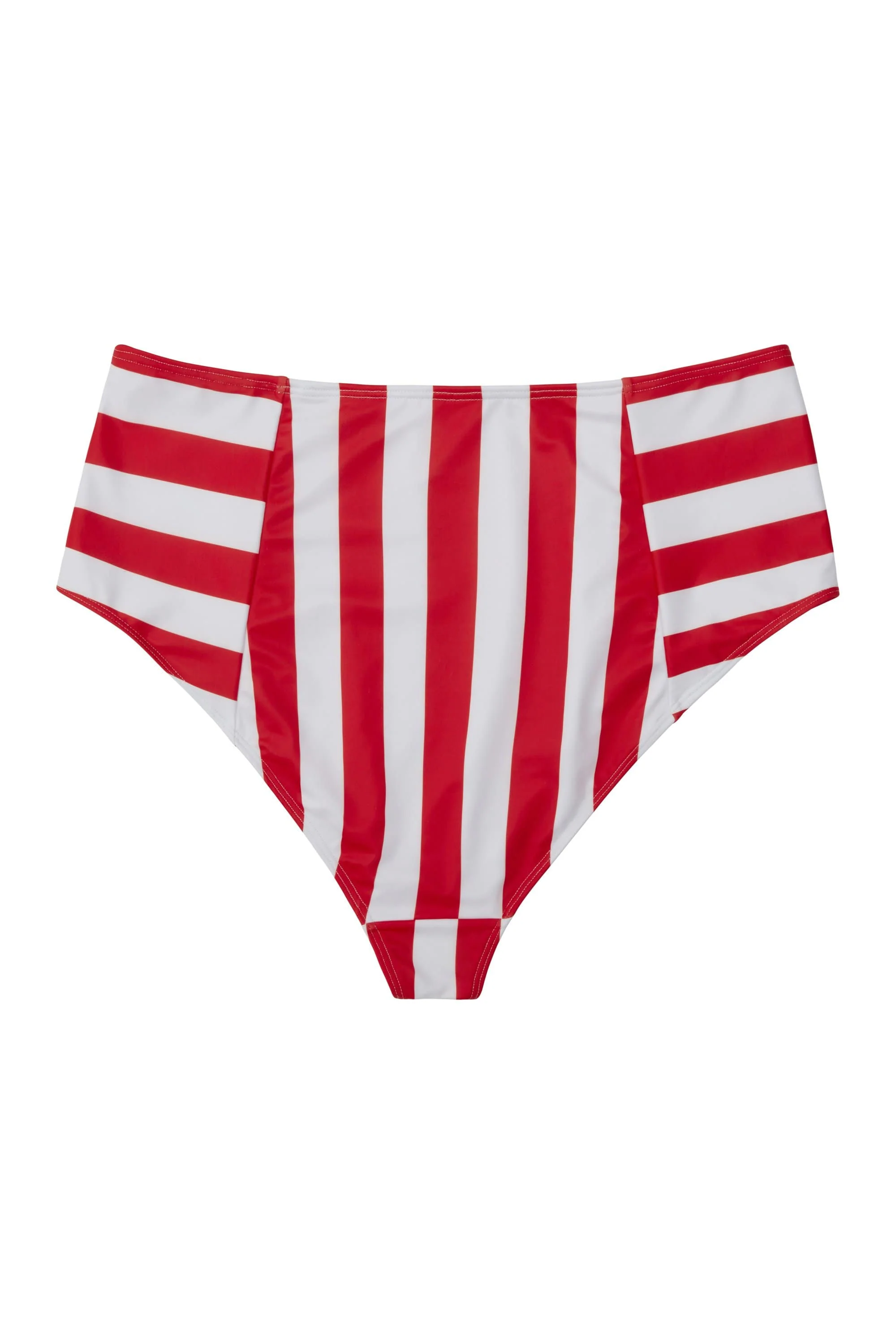 Wolf & Whistle Eco Stripe high waist pant red/white Curve - Image 4
