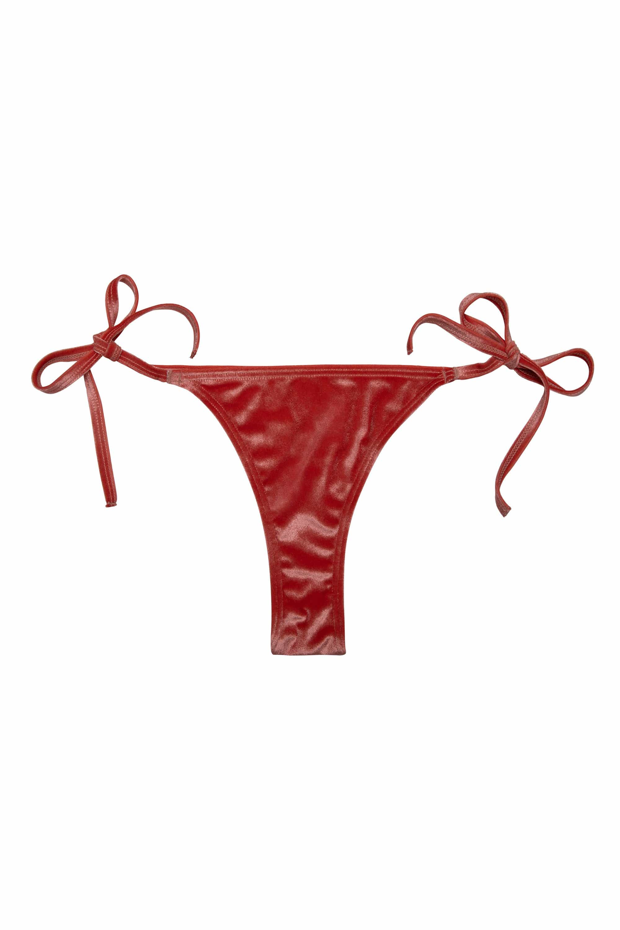 Lillian Peach Velvet Tie-Side Bikini Brief - Image 6