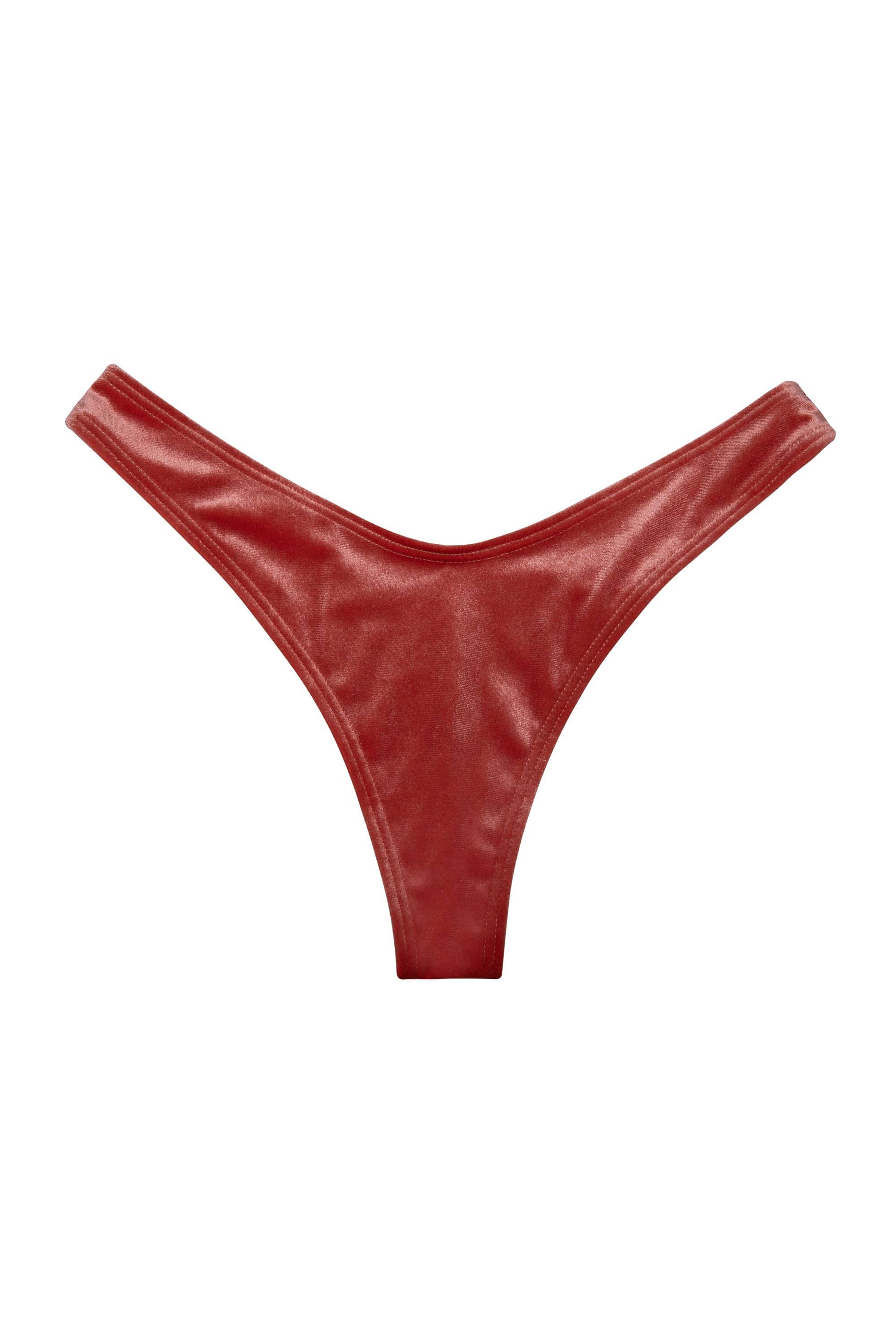 Lillian Peach Velvet V Shape Brief - Image 6