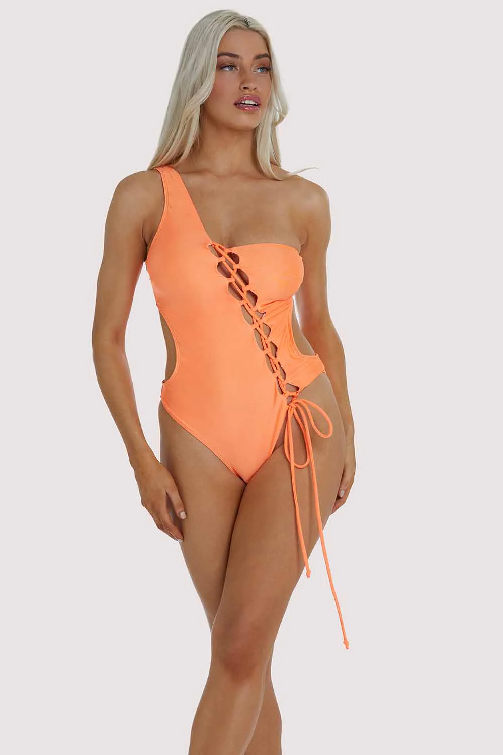 Gianna Orange Lattice Swimsuit - Image 3