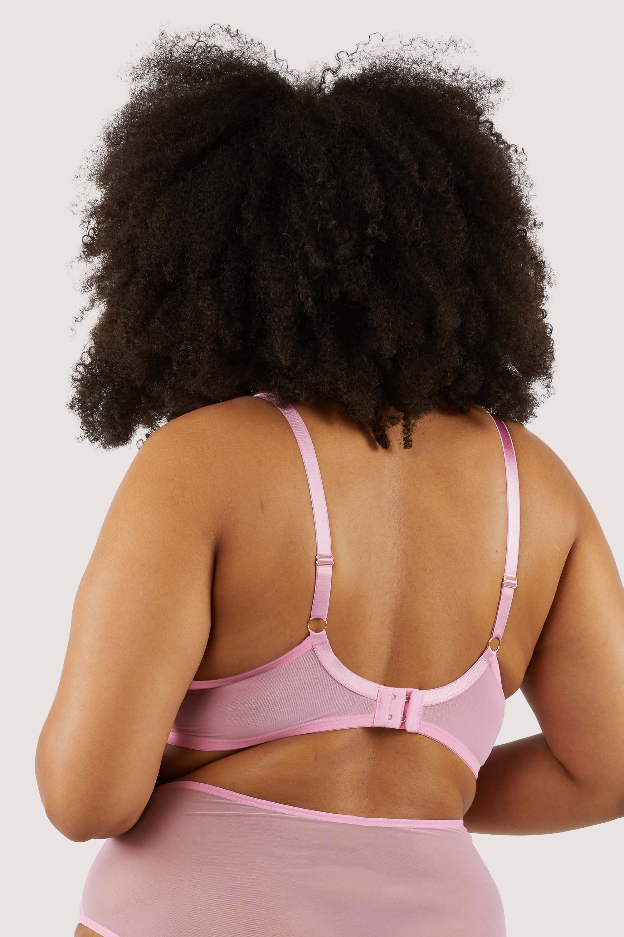 Ziggy Pink Lace and Spotted Mesh Bra - Image 11